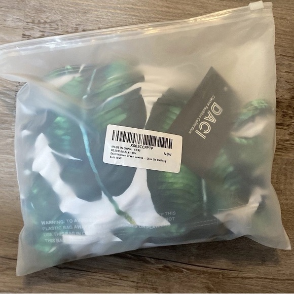 2 Piece Bikini Bathing Suit Green Leaf Print High-Waisted Ruched Woman's 18W - Picture 10 of 10